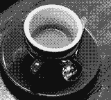 4階調のドットで表現したコーヒーカップの参考イメージ